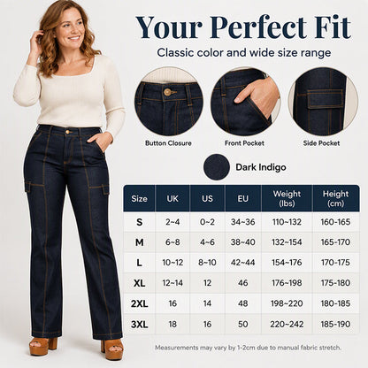🖤Women's High Waisted Contrast Stitching Wide-Leg Jeans
