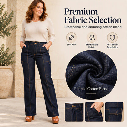 🖤Women's High Waisted Contrast Stitching Wide-Leg Jeans