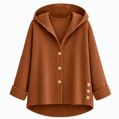 Women's Casual Loose Corduroy Hooded Outerwear