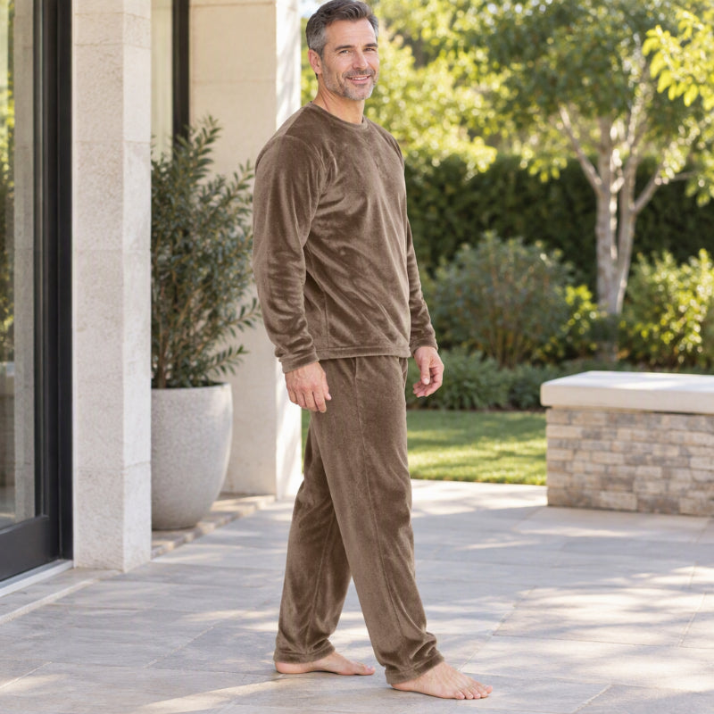 Men's Cozy Thermal Velvet Pajama Set