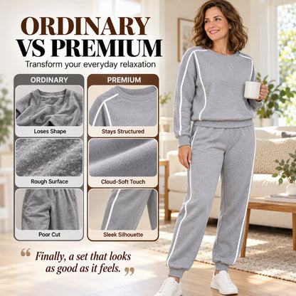 💖💖 🏃‍♀️Women's Contrast Piping Sweatshirt & Joggers 2-Piece Set🩷Free Shipping