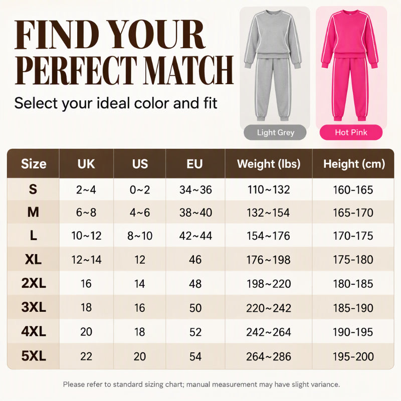 💖💖 🏃‍♀️Women's Contrast Piping Sweatshirt & Joggers 2-Piece Set🩷Free Shipping