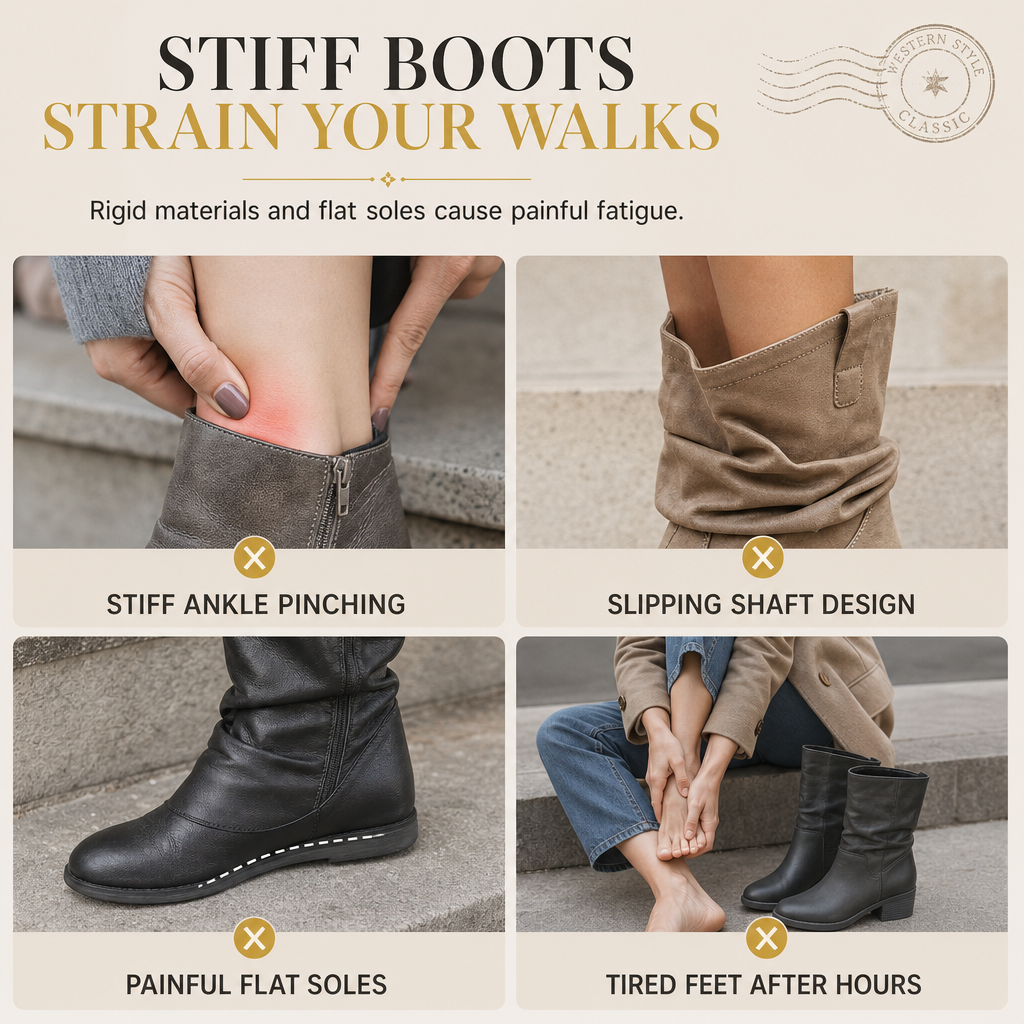 Women's Knee-High Retro Chunky-Heeled Cowboy Boots【FREE SHIPPING】