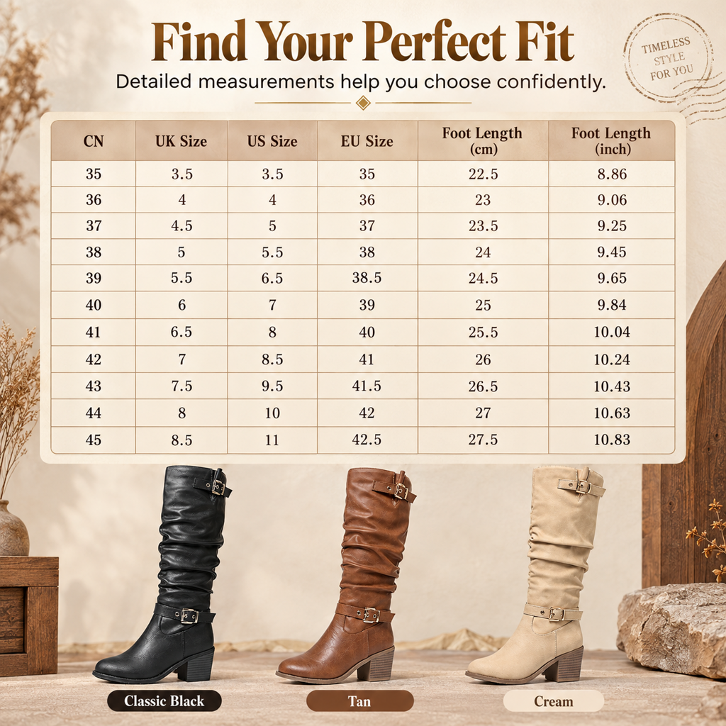 Women's Knee-High Retro Chunky-Heeled Cowboy Boots【FREE SHIPPING】