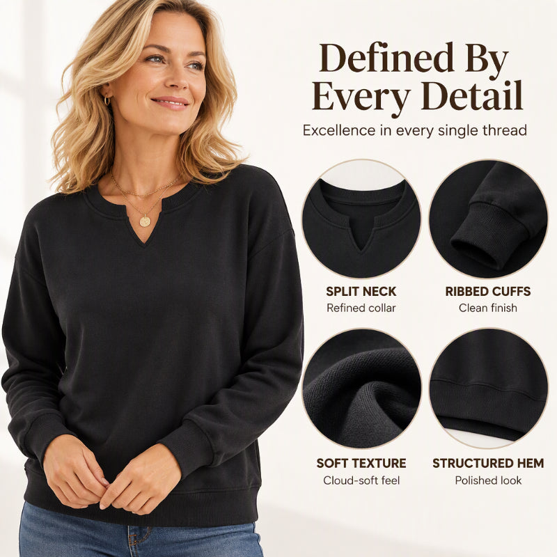 💖50% off!💖 Women's Casual Split V-Neck Sweatshirt