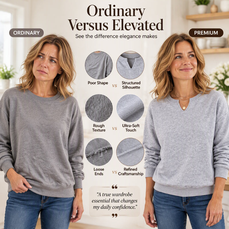💖50% off!💖 Women's Casual Split V-Neck Sweatshirt