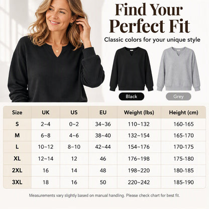 💖50% off!💖 Women's Casual Split V-Neck Sweatshirt