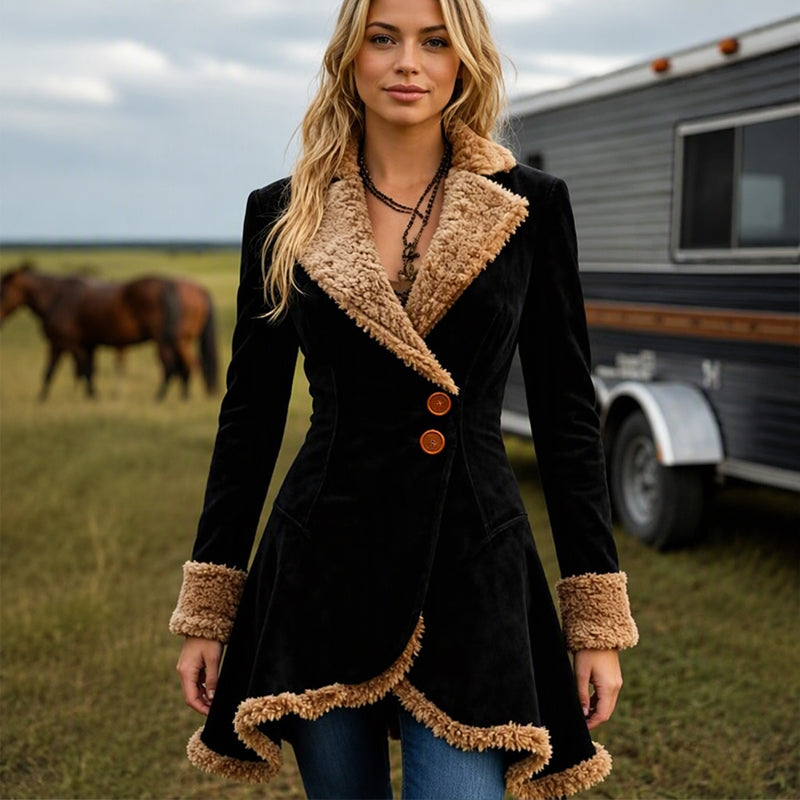 Women's Faux Suede Shearling Lined Jacket