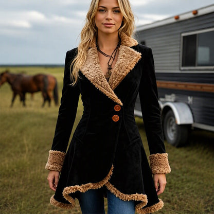 Women's Faux Suede Shearling Lined Jacket