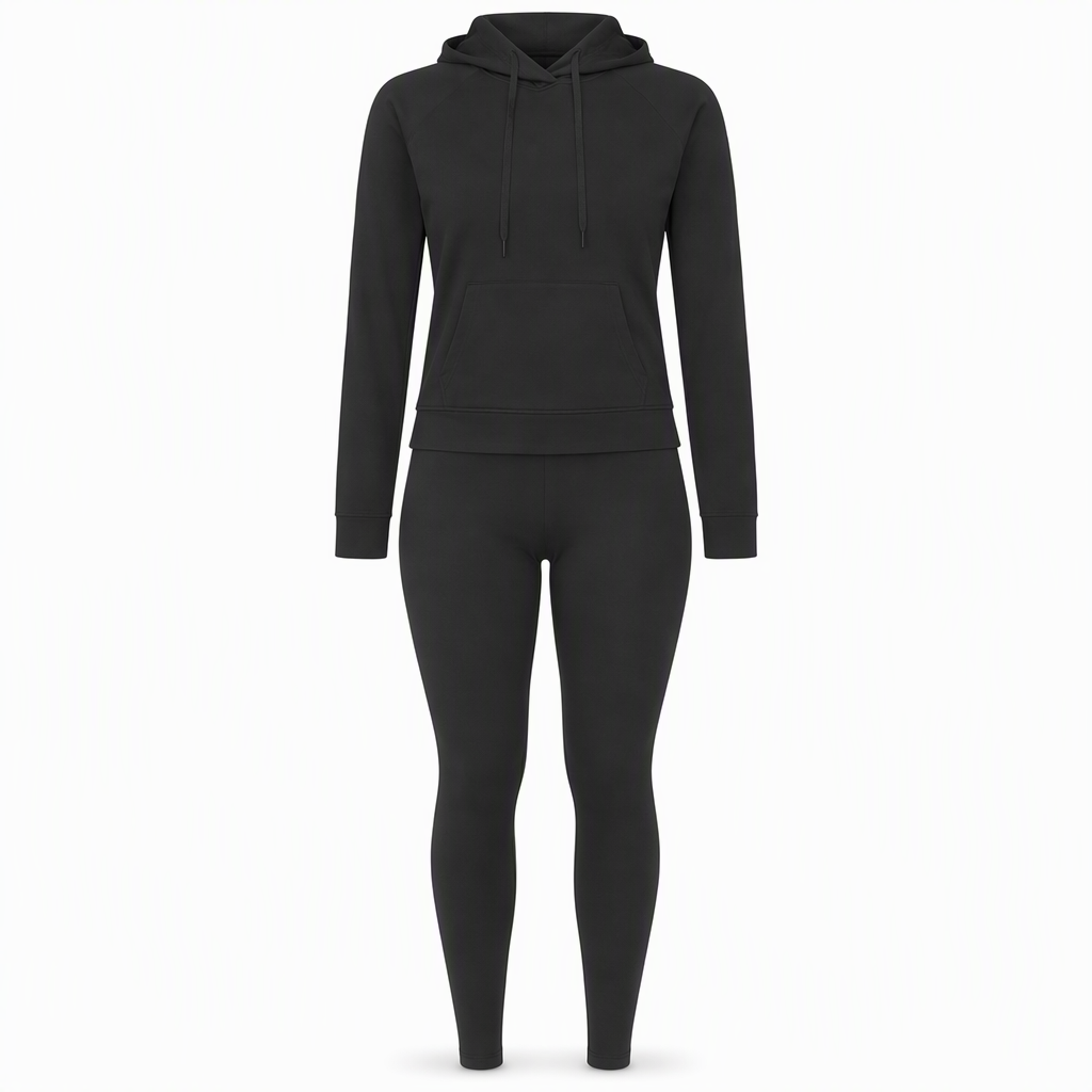 Women Two Piece Outfit Crew Neck Long Sleeve Top and Matching Pants Set for Fall
