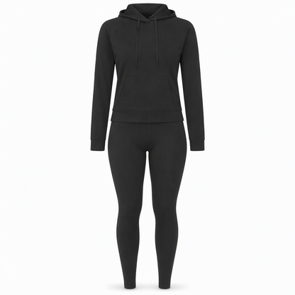 Women Two Piece Outfit Crew Neck Long Sleeve Top and Matching Pants Set for Fall
