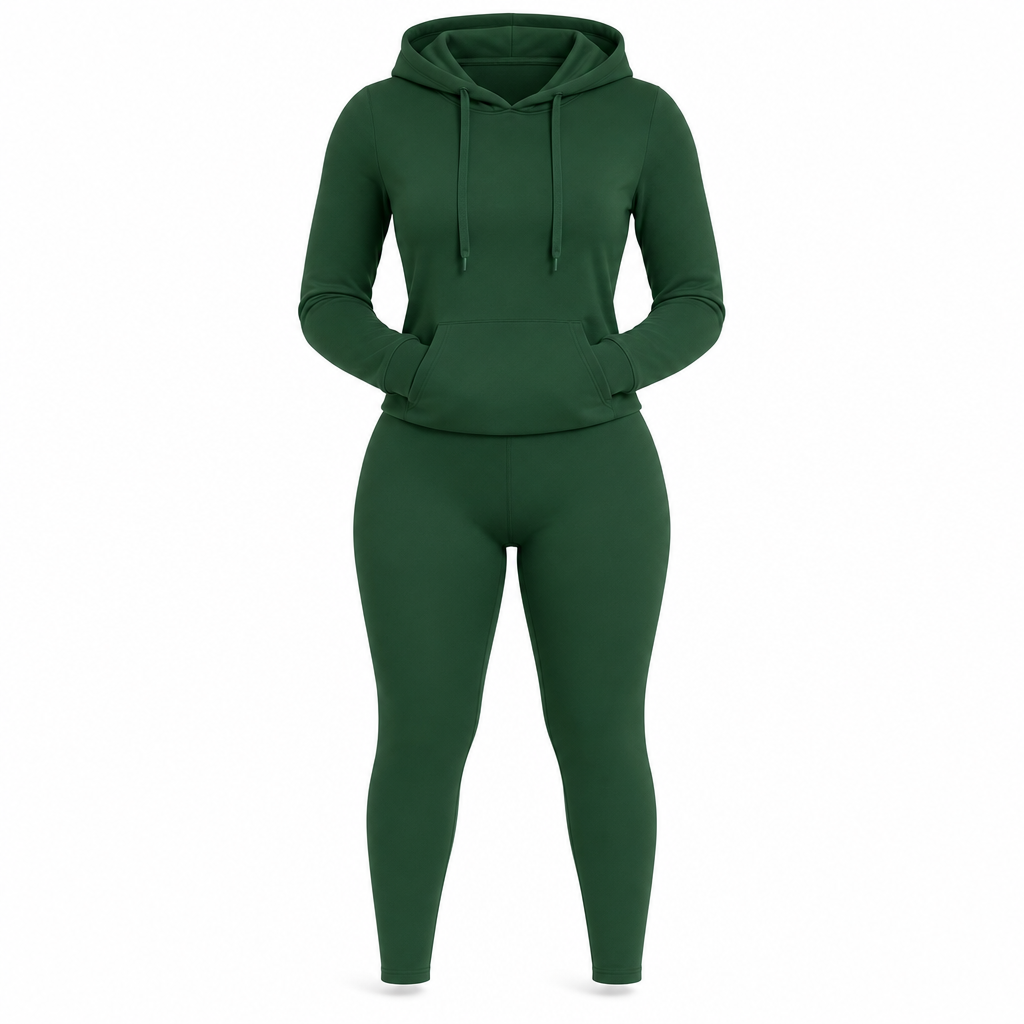 Women Two Piece Outfit Crew Neck Long Sleeve Top and Matching Pants Set for Fall