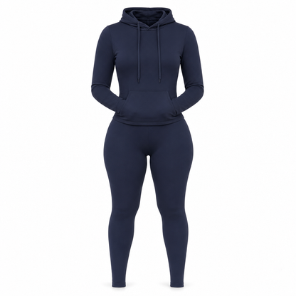 Women Two Piece Outfit Crew Neck Long Sleeve Top and Matching Pants Set for Fall