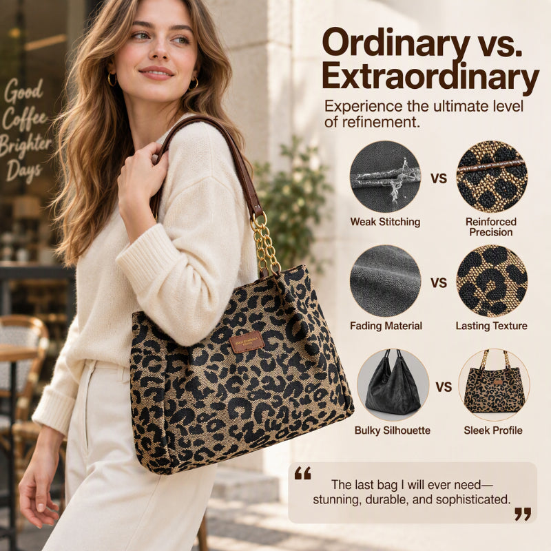 ⏳LIMITED TIME 50% OFF 🐆 Retro Leopard Print Women’s Tote Bag, Spacious & Stylish Daily Carry ✨