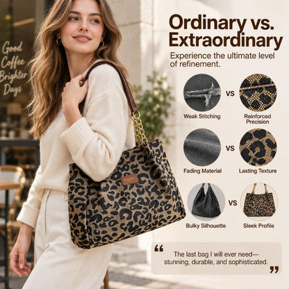 ⏳LIMITED TIME 50% OFF 🐆 Retro Leopard Print Women’s Tote Bag, Spacious & Stylish Daily Carry ✨