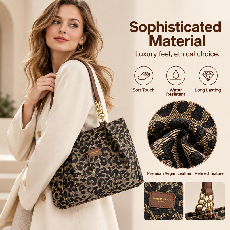 ⏳LIMITED TIME 50% OFF 🐆 Retro Leopard Print Women’s Tote Bag, Spacious & Stylish Daily Carry ✨
