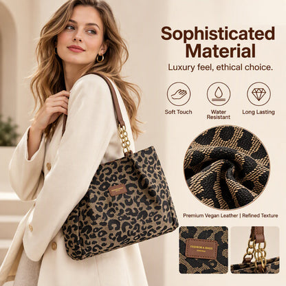 ⏳LIMITED TIME 50% OFF 🐆 Retro Leopard Print Women’s Tote Bag, Spacious & Stylish Daily Carry ✨