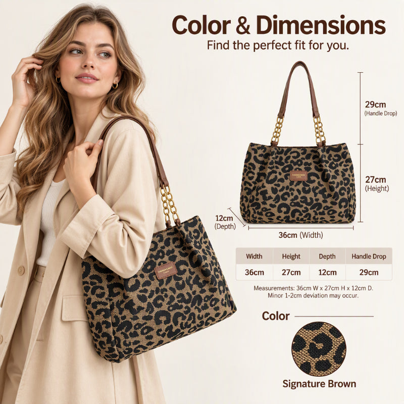 ⏳LIMITED TIME 50% OFF 🐆 Retro Leopard Print Women’s Tote Bag, Spacious & Stylish Daily Carry ✨