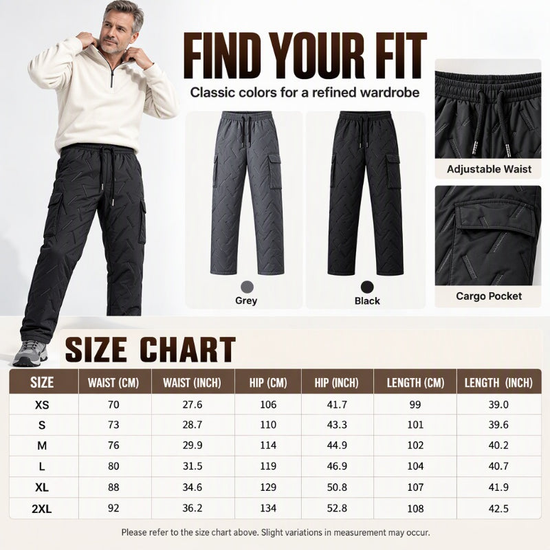 Men's Winter Plush-Lined Cargo Pants