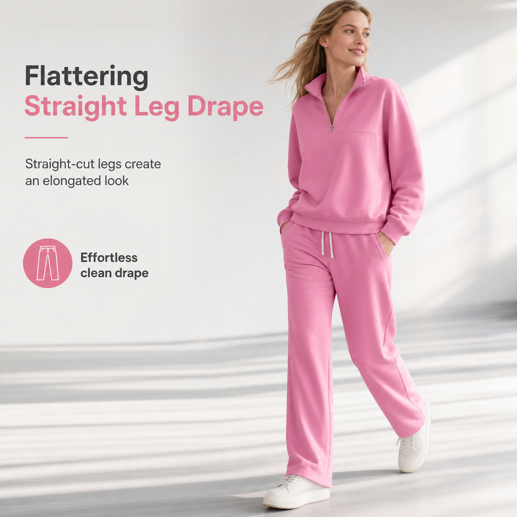 Two Piece Long Pants Set with Matching Top and Trousers