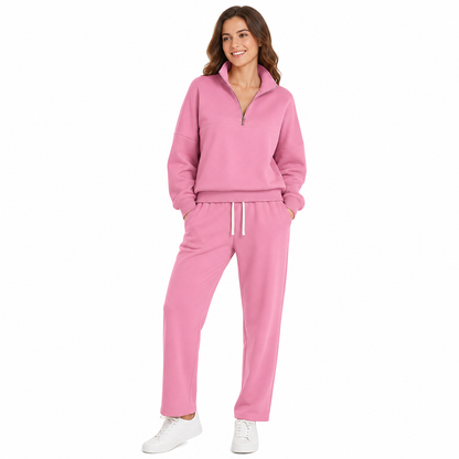 Two Piece Long Pants Set with Matching Top and Trousers