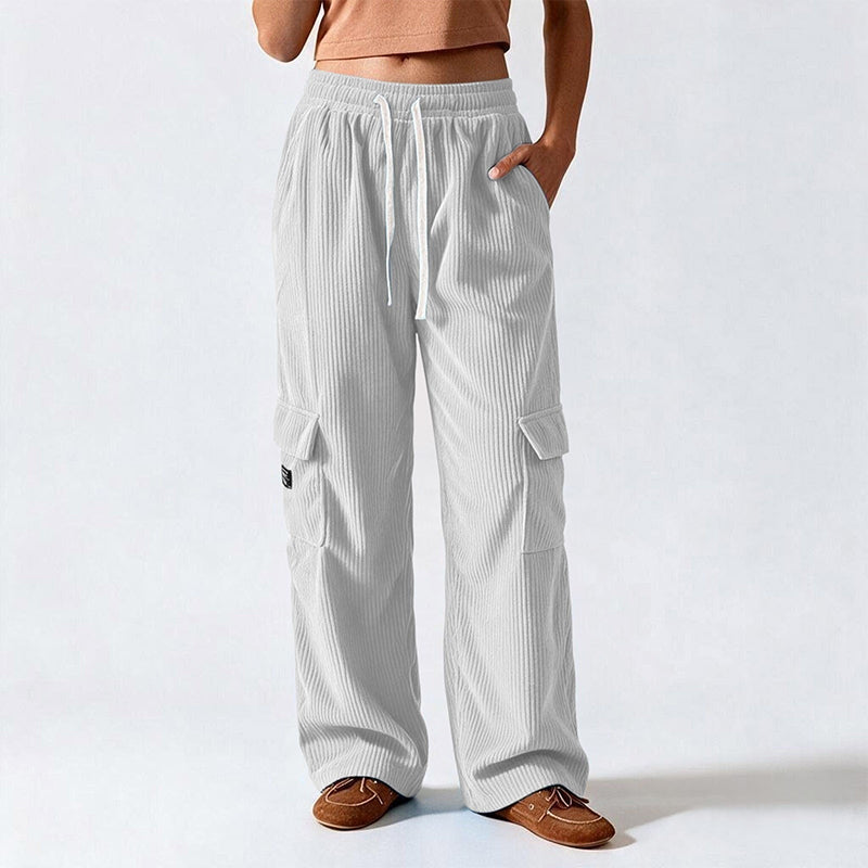Women's Casual Retro Corduroy Cargo Pants