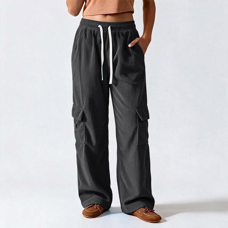 Women's Casual Retro Corduroy Cargo Pants