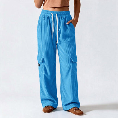 Women's Casual Retro Corduroy Cargo Pants