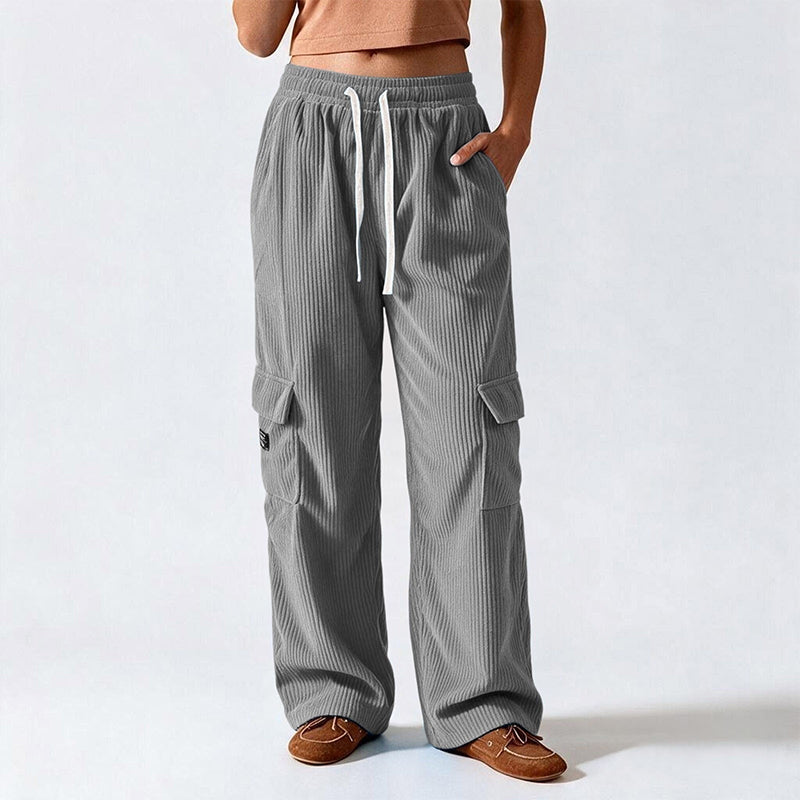 Women's Casual Retro Corduroy Cargo Pants