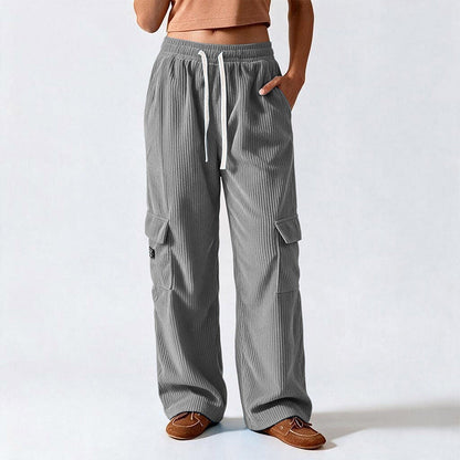 Women's Casual Retro Corduroy Cargo Pants