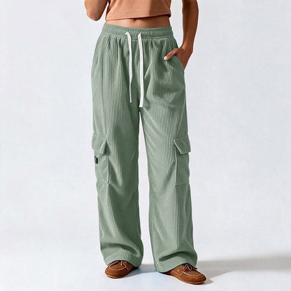 Women's Casual Retro Corduroy Cargo Pants