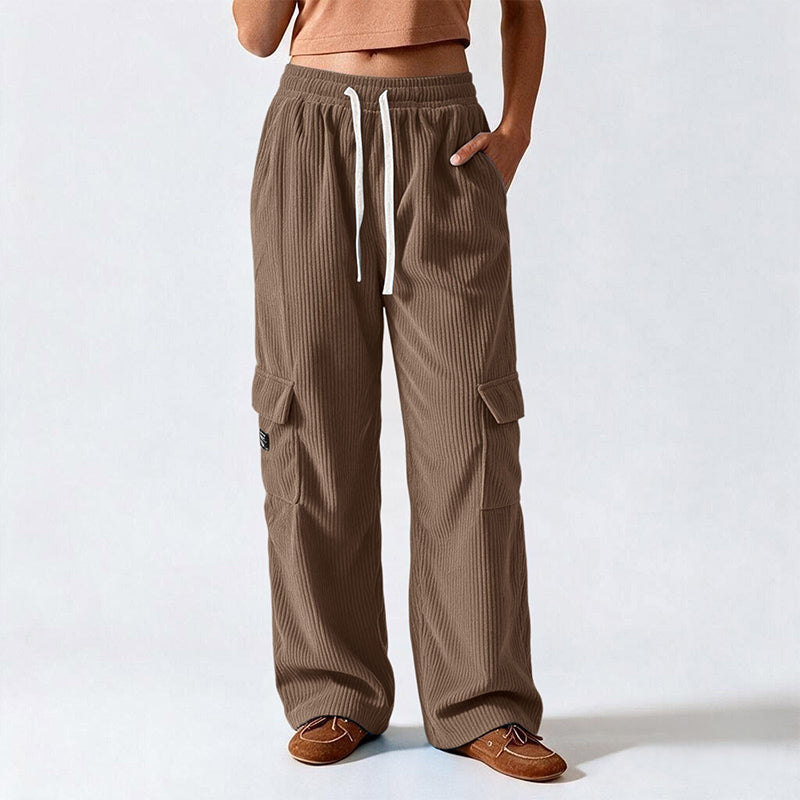 Women's Casual Retro Corduroy Cargo Pants