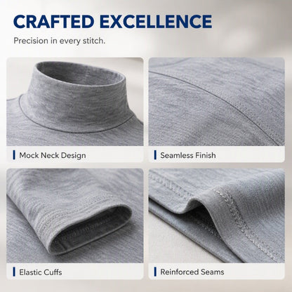 👕 Streamlined Silhouette, Comfortable Neck Coverage | Men's Slim Fit Mock Turtleneck Top