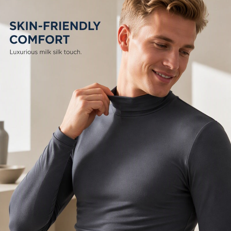 👕 Streamlined Silhouette, Comfortable Neck Coverage | Men's Slim Fit Mock Turtleneck Top