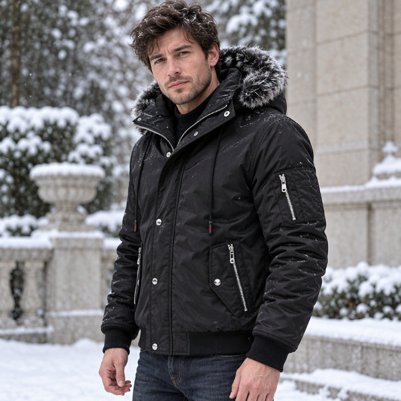 Men's Casual Winter Warm Jacket with Faux Fur Hood🔥𝙁𝙧𝙚𝙚 𝙎𝙝𝙞𝙥𝙥𝙞𝙣𝙜