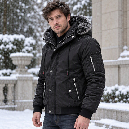 Men's Casual Winter Warm Jacket with Faux Fur Hood🔥𝙁𝙧𝙚𝙚 𝙎𝙝𝙞𝙥𝙥𝙞𝙣𝙜