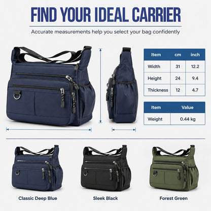 💼 Men's Large Capacity Crossbody Bag Durable Multi Pocket Business Casual Shoulder Bag