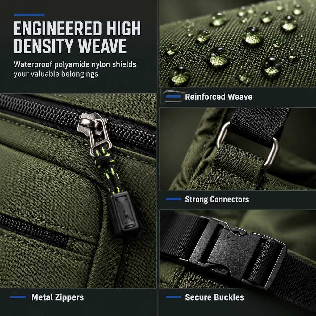💼 Men's Large Capacity Crossbody Bag Durable Multi Pocket Business Casual Shoulder Bag