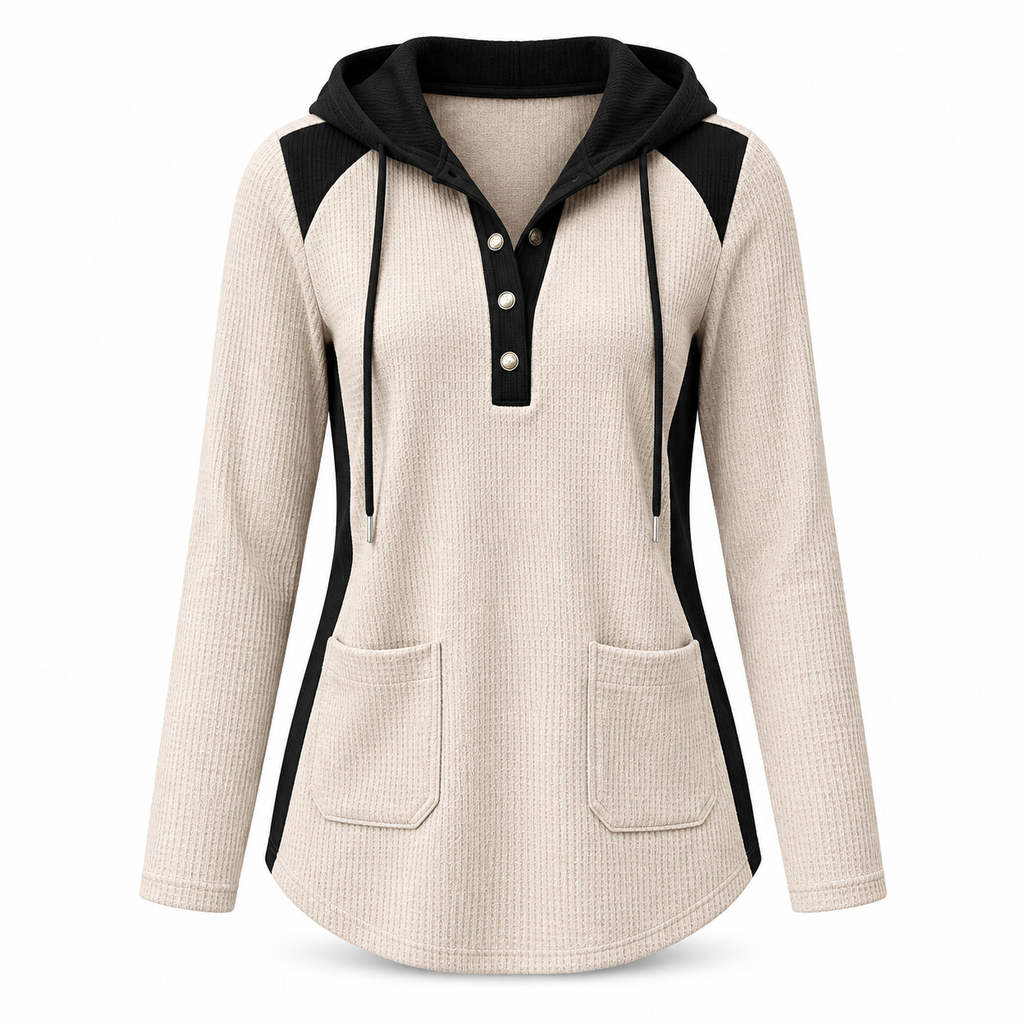 Women's Casual Knit V-Neck Sweatshirt