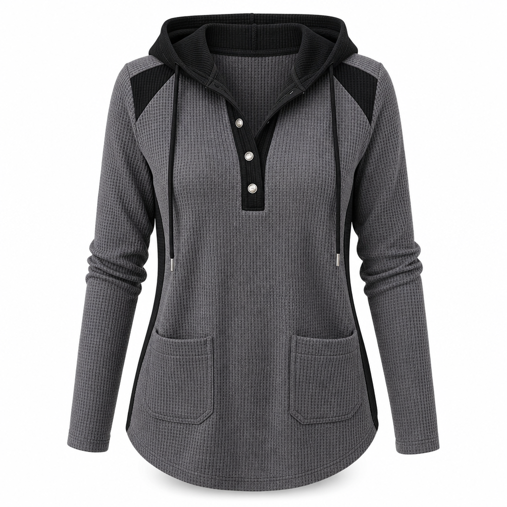 Women's Casual Knit V-Neck Sweatshirt