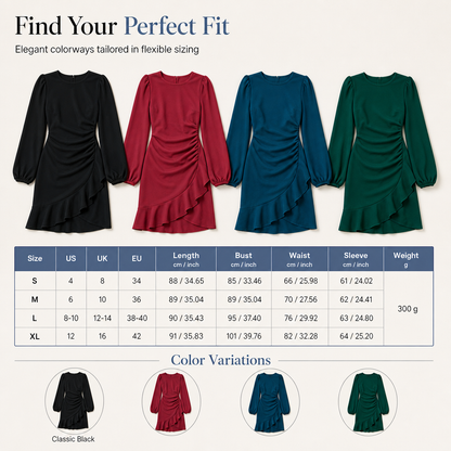 👗 Feminine Sleeve Volume, Sculpting Silhouette | Women's Solid Color Puff Sleeve Bodycon Dress