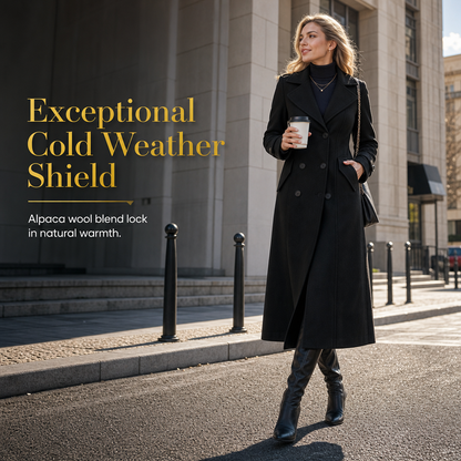 Women's Long Double Breasted Textured Coat Elegant Commuter Outerwear🔥𝙁𝙧𝙚𝙚 𝙎𝙝𝙞𝙥𝙥𝙞𝙣𝙜