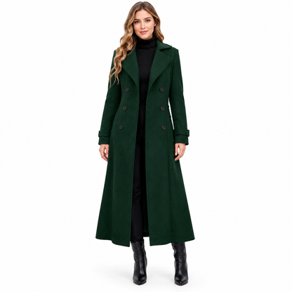 Women's Long Double Breasted Textured Coat Elegant Commuter Outerwear🔥𝙁𝙧𝙚𝙚 𝙎𝙝𝙞𝙥𝙥𝙞𝙣𝙜