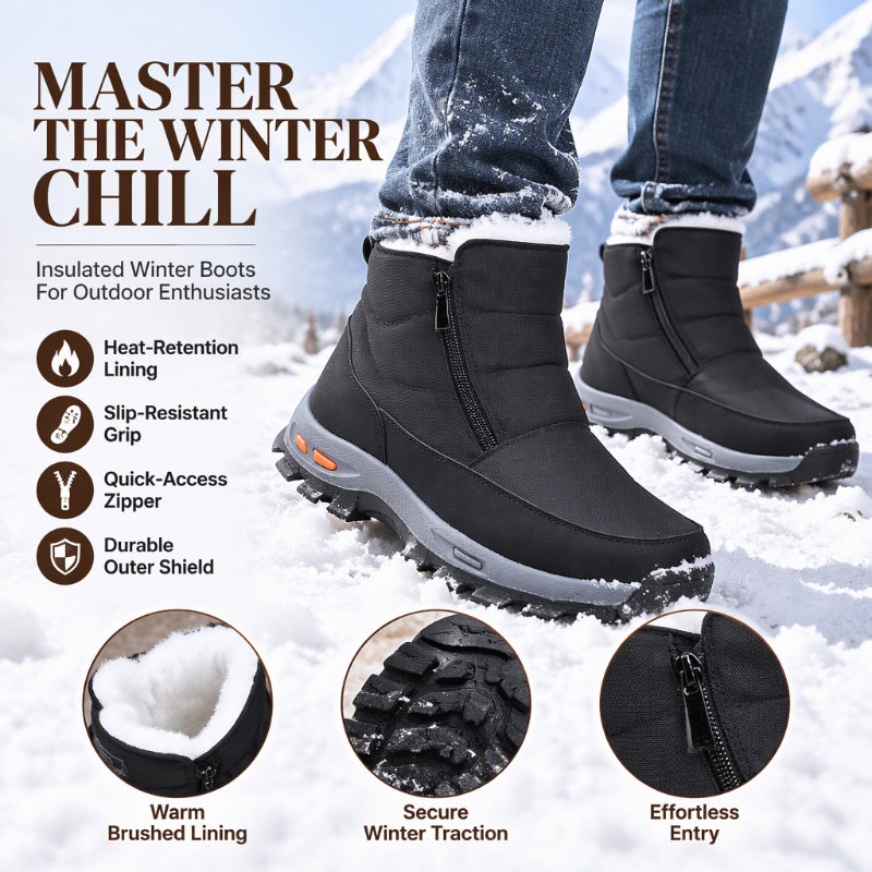 🥾 Toasty Lined Warmth, Stay-Dry Protection | Men's Winter Plush-Lined Waterproof Snow Boots