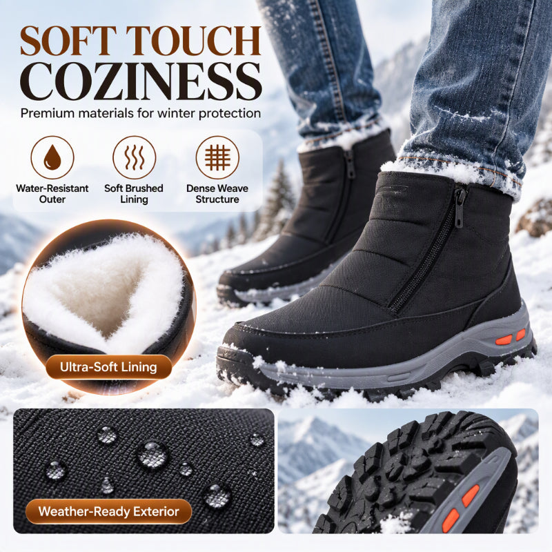 🥾 Toasty Lined Warmth, Stay-Dry Protection | Men's Winter Plush-Lined Waterproof Snow Boots
