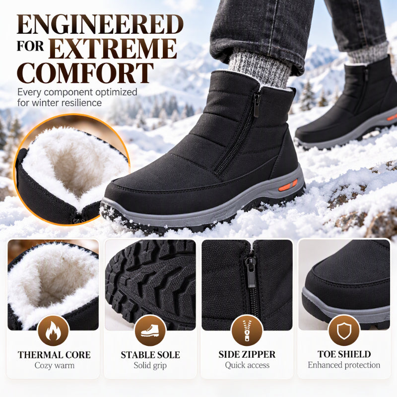 🥾 Toasty Lined Warmth, Stay-Dry Protection | Men's Winter Plush-Lined Waterproof Snow Boots