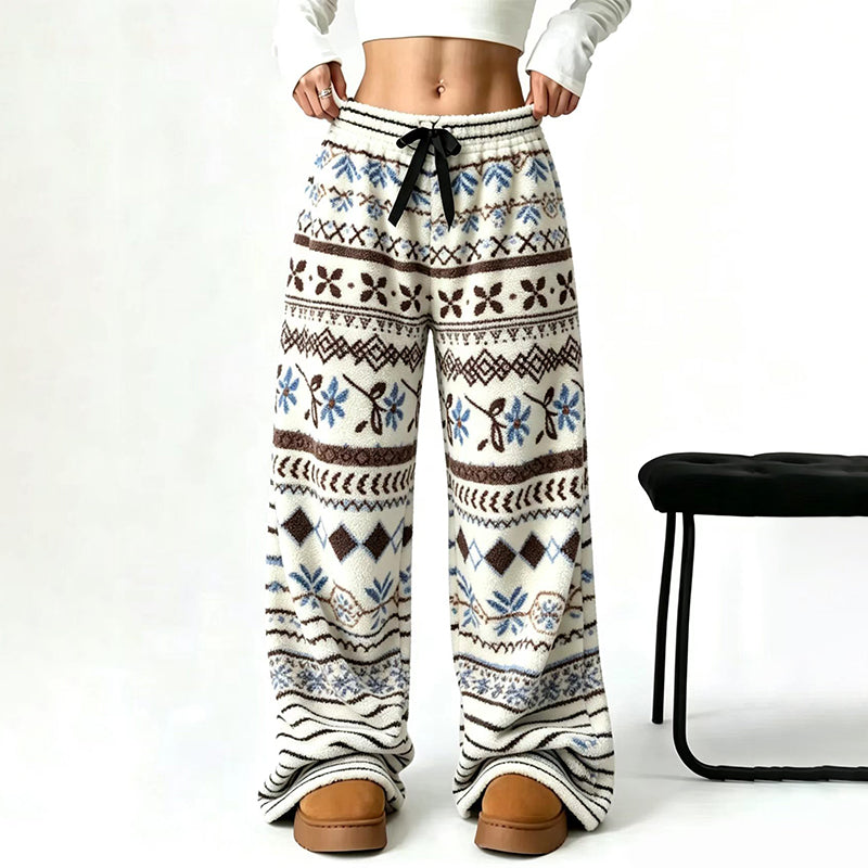 👖 Retro Charm, Toasty Cloud-Soft Comfort | Women's Vintage Warm Cozy Wide-Leg Pants