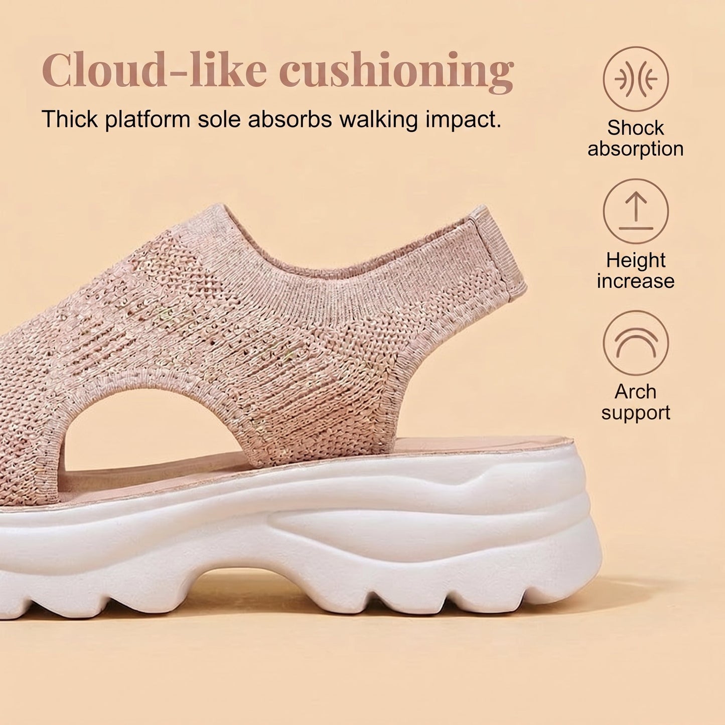 Breathable mesh platform sandals for women