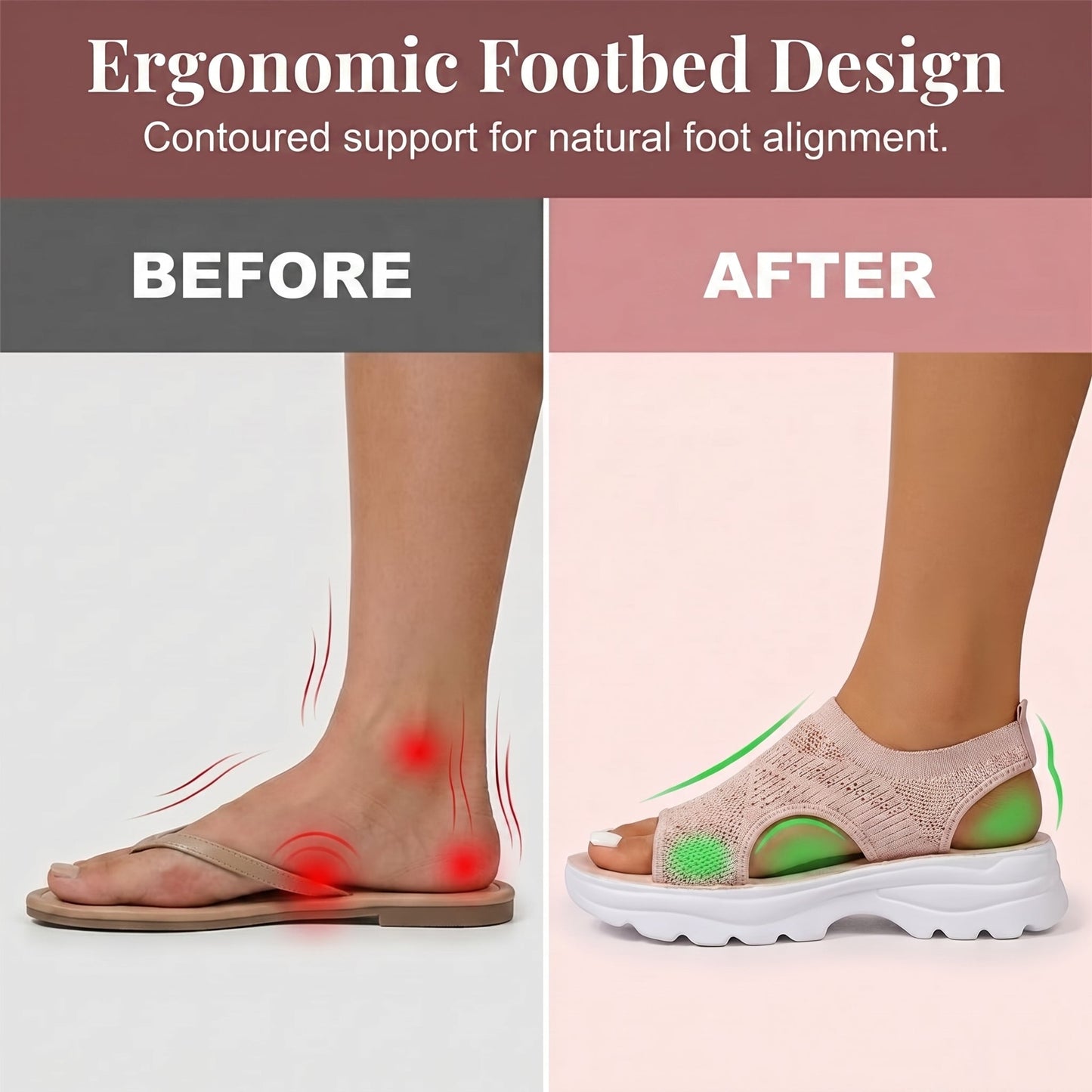 Breathable mesh platform sandals for women