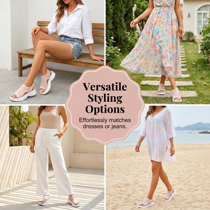 Breathable mesh platform sandals for women